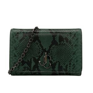 Jimmy Choo Varenne Shoulder Bag Dark Green Black